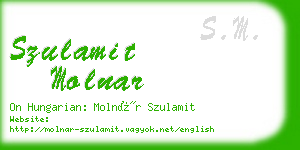szulamit molnar business card